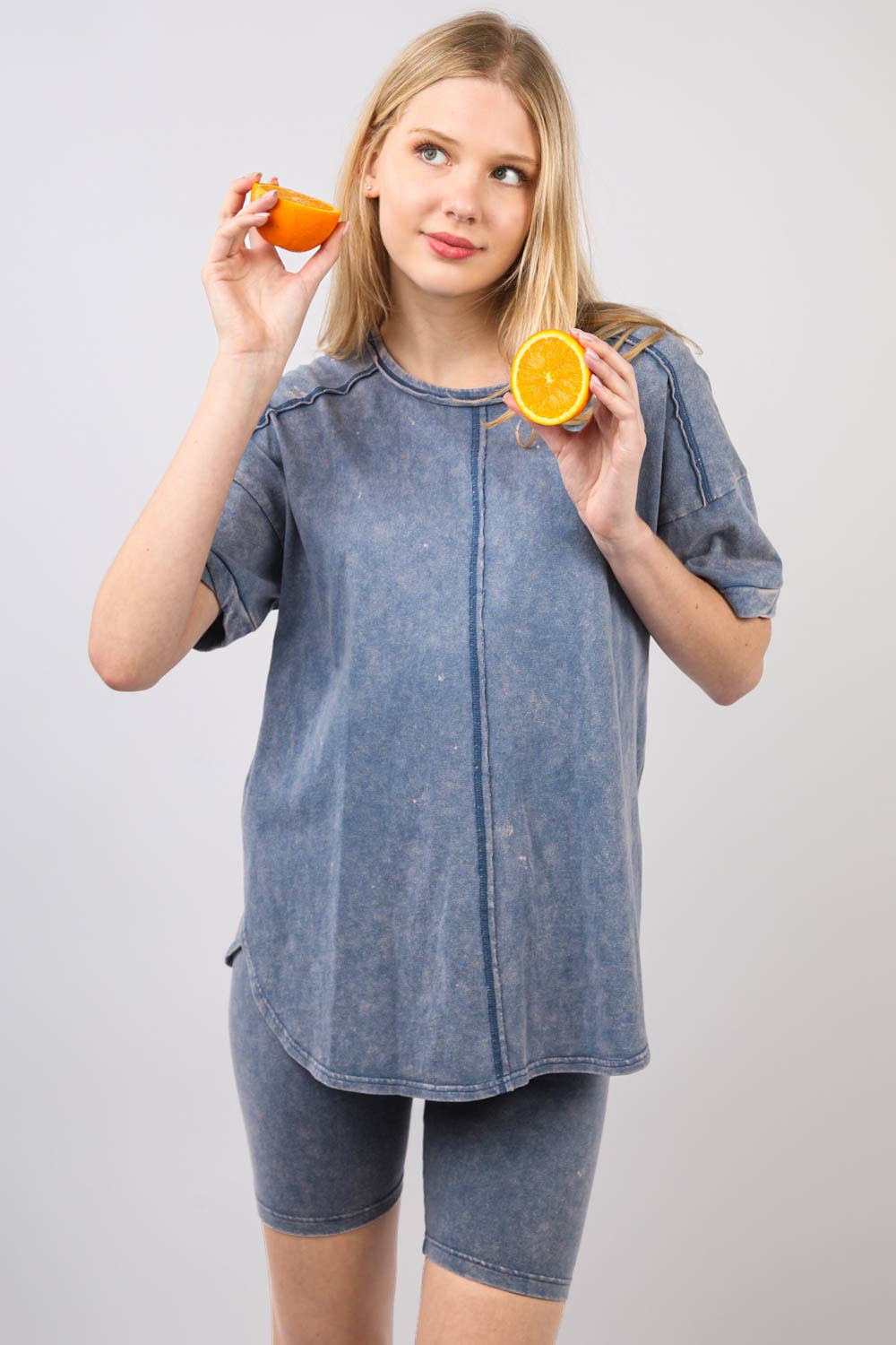 Stretchy Knit Activewear Top & Shorts