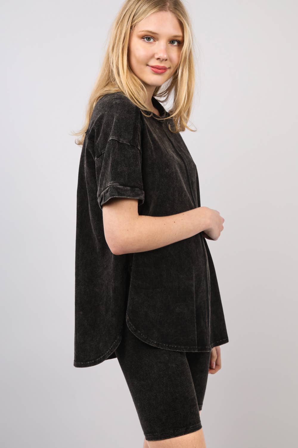 Stretchy Knit Activewear Top & Shorts